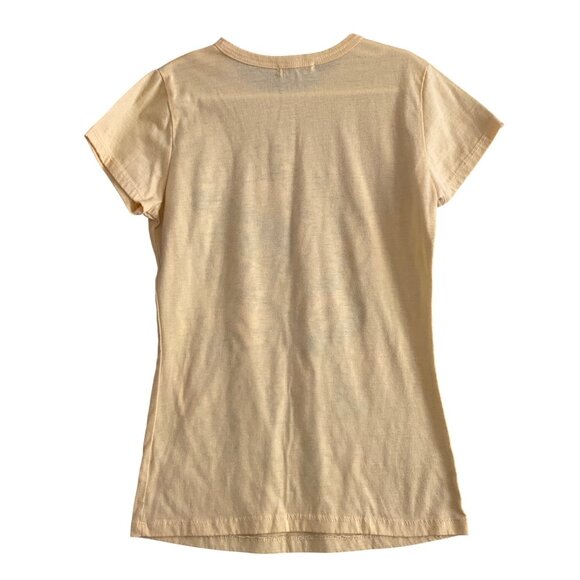 Urban Behavior Top Yellow SS Mummy Forever T Shirt Graphic Tee Skull Dagger Girl - Picture 3 of 5